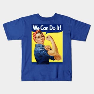 Traditional Restored Rosie The Riveter "We Can Do It" Print Kids T-Shirt